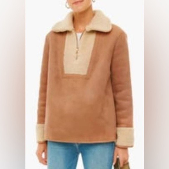 NEW Tuckernuck Stella Shearling Jacket Sherpa Lined in Tan - Picture 4 of 9